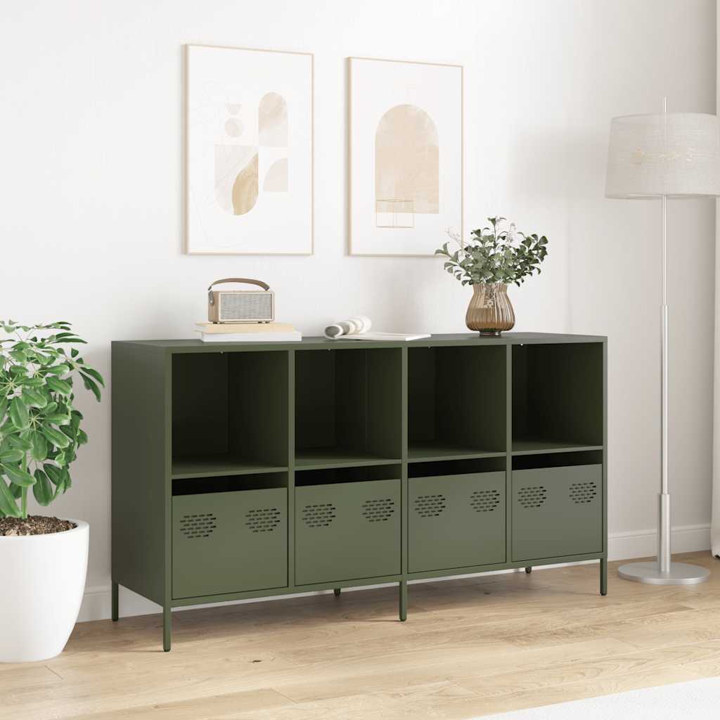 Sideboard Olive Green 135x39x73.5 cm Cold-rolled Steel