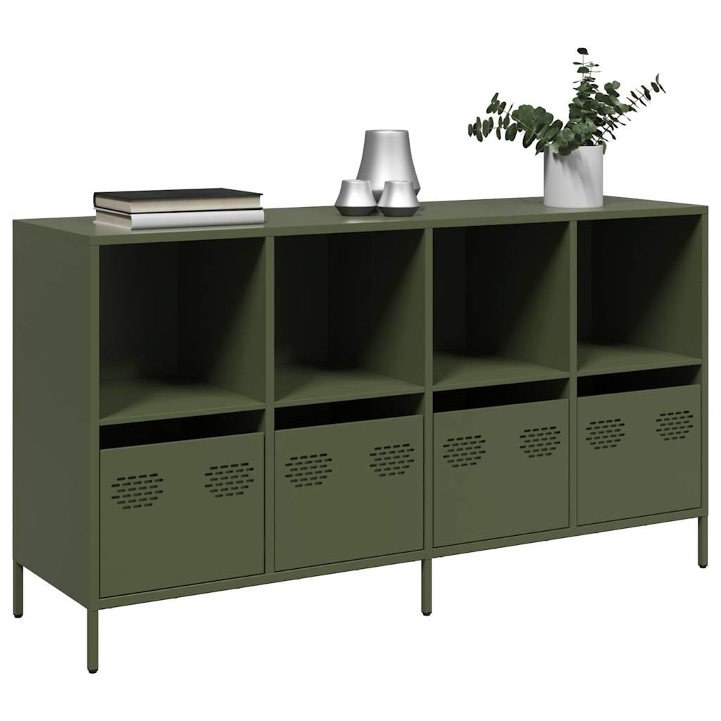 Sideboard Olive Green 135x39x73.5 cm Cold-rolled Steel