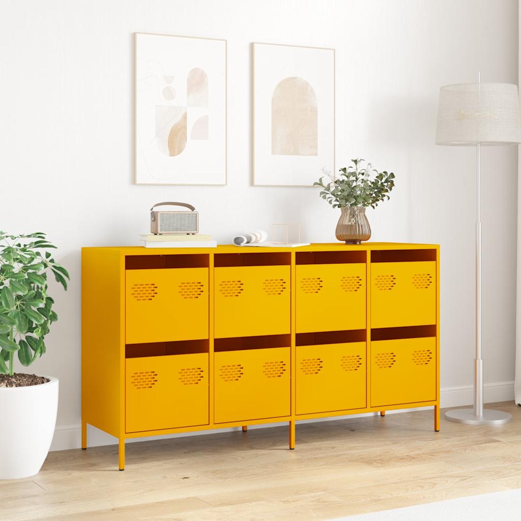 Sideboard Mustard Yellow 135x39x73.5 cm Cold-rolled Steel