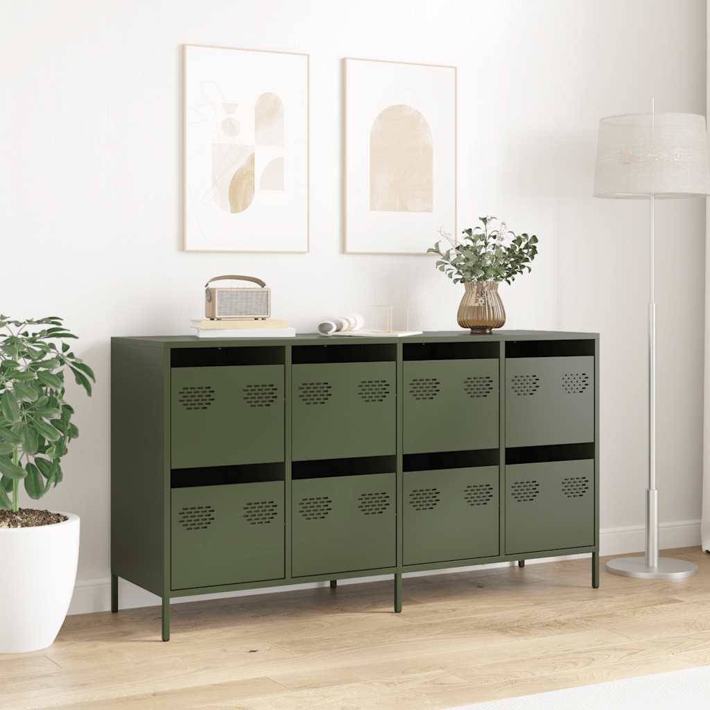 Sideboard Olive Green 135x39x73.5 cm Cold-rolled Steel
