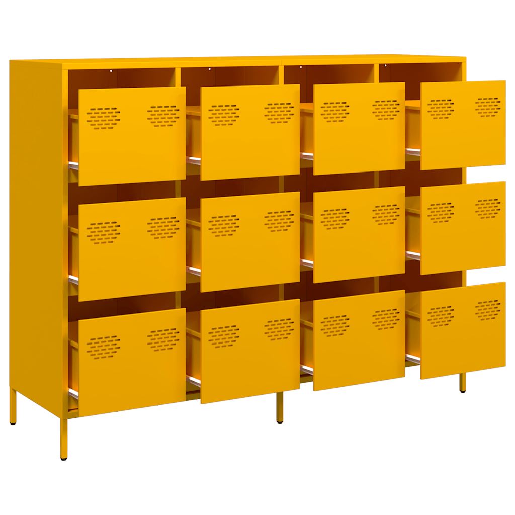 Sideboard Mustard Yellow 135x39x103.5 cm Cold-rolled Steel