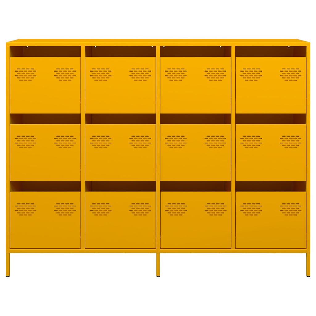 Sideboard Mustard Yellow 135x39x103.5 cm Cold-rolled Steel