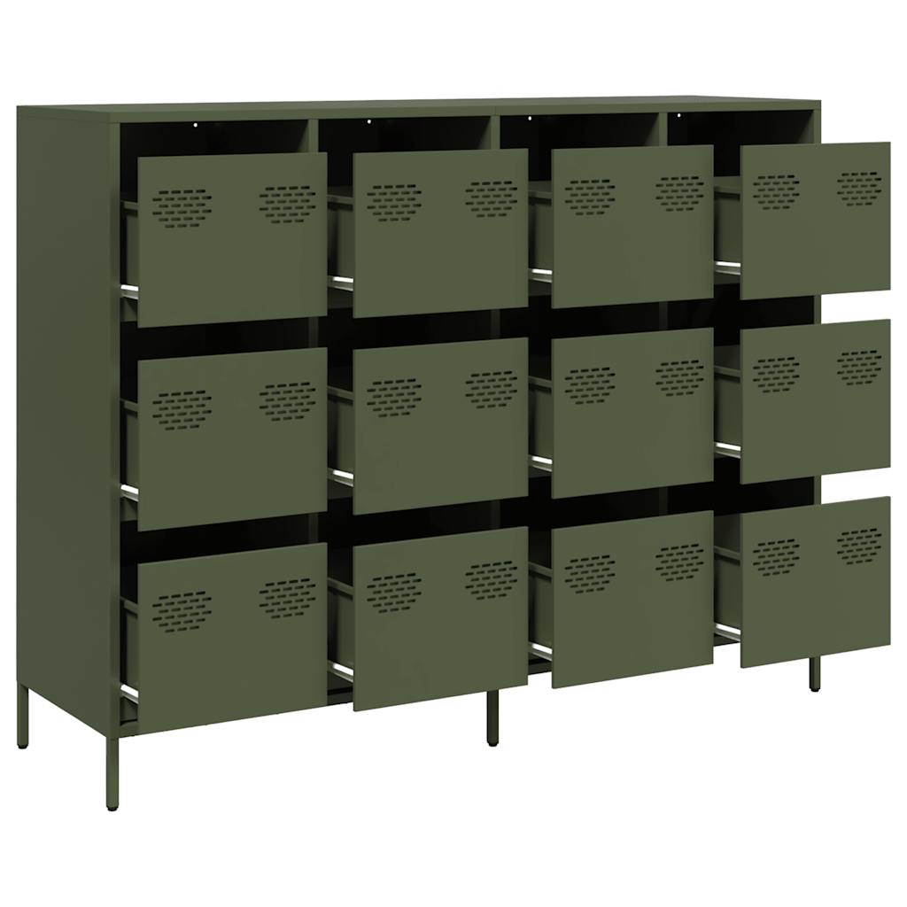 Sideboard Olive Green 135x39x103.5 cm Cold-rolled Steel