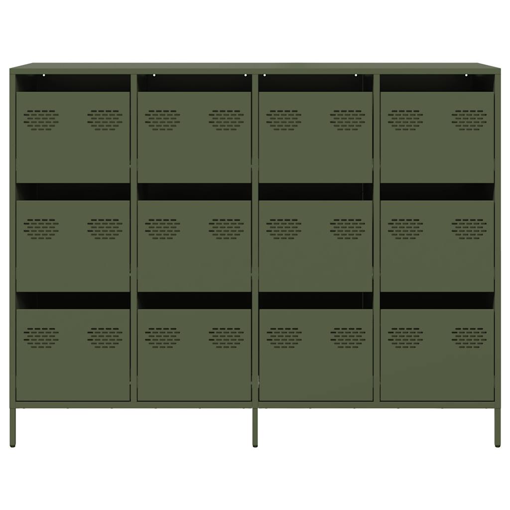Sideboard Olive Green 135x39x103.5 cm Cold-rolled Steel