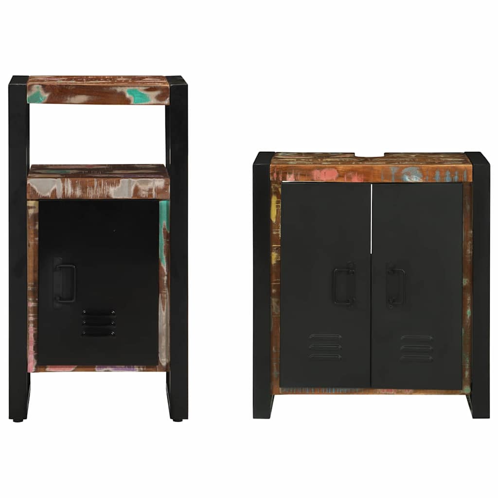 Bathroom Furniture Set 2 pcs Brown Solid reclaimed wood