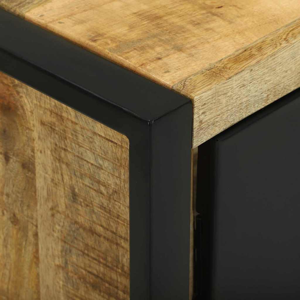 Bathroom Furniture Set with Door 2 pcs Brown Solid Mango Wood