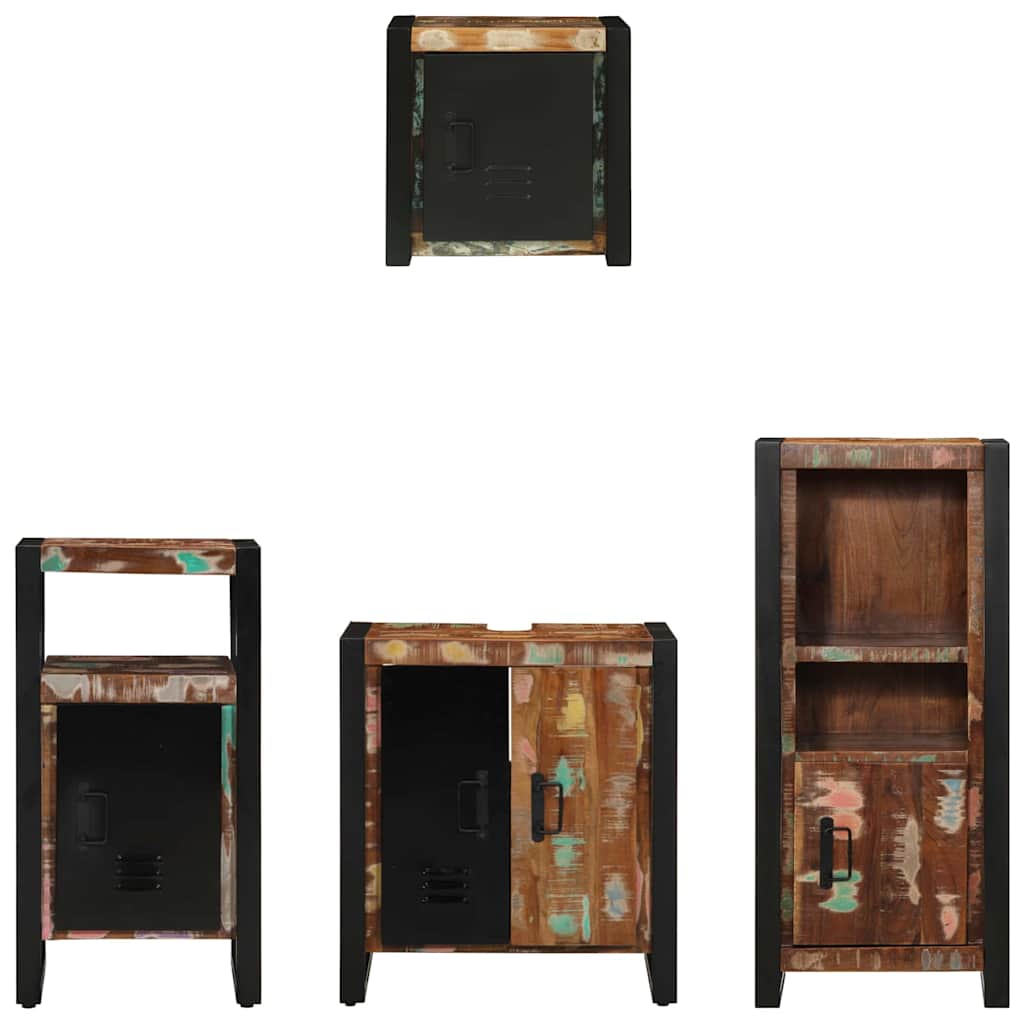 Bathroom Furniture Set 4 pcs Multicolour Solid Reclaimed Wood