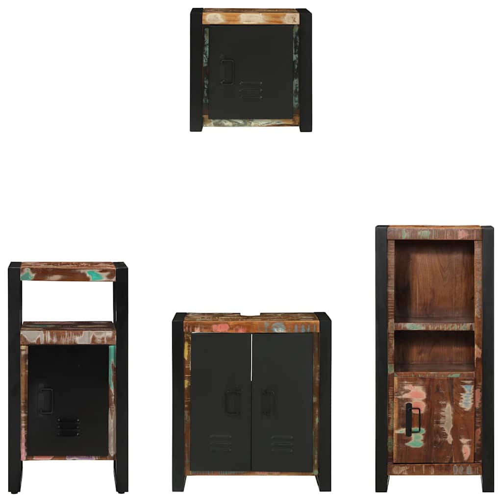 Bathroom Furniture Set 4 pcs Multicolour Solid Reclaimed Wood