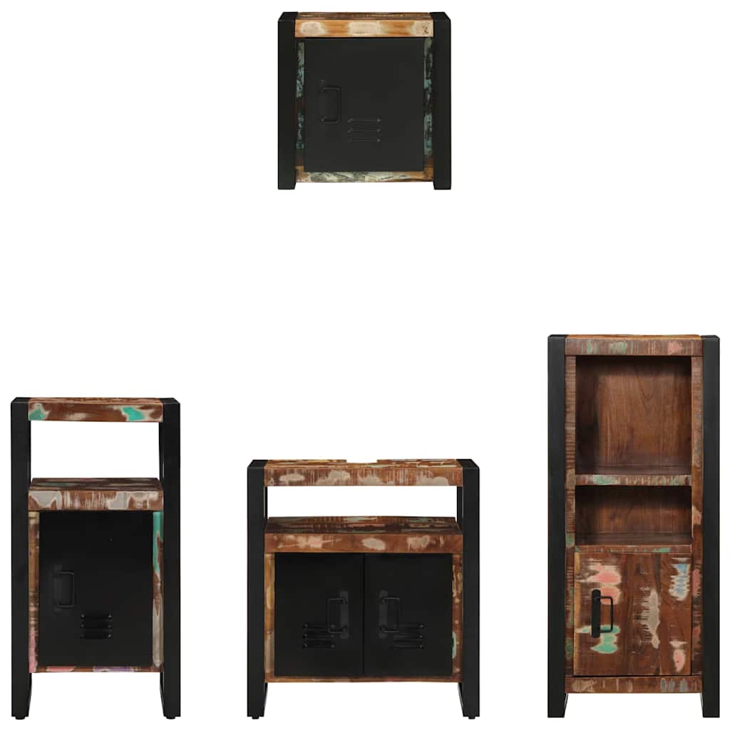 Bathroom Furniture Set 4 pcs Multicolour Solid Reclaimed Wood