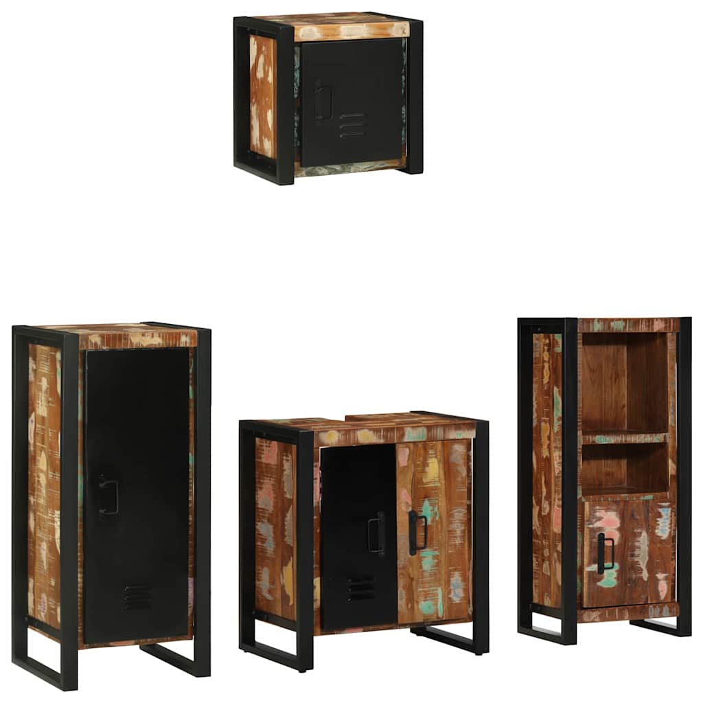 Bathroom Furniture Set 4 pcs Multicolour Solid Reclaimed Wood