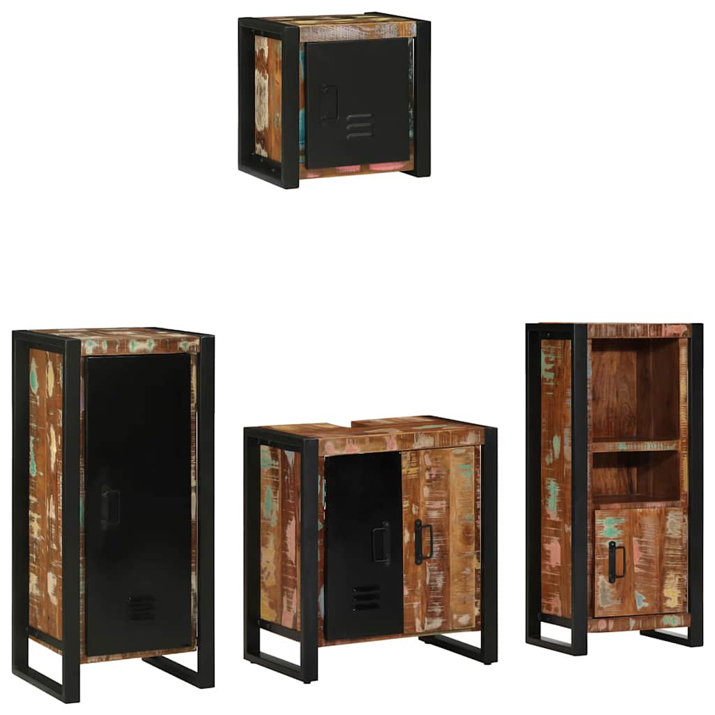 Bathroom Furniture Set 4 pcs Multicolour Solid Reclaimed Wood