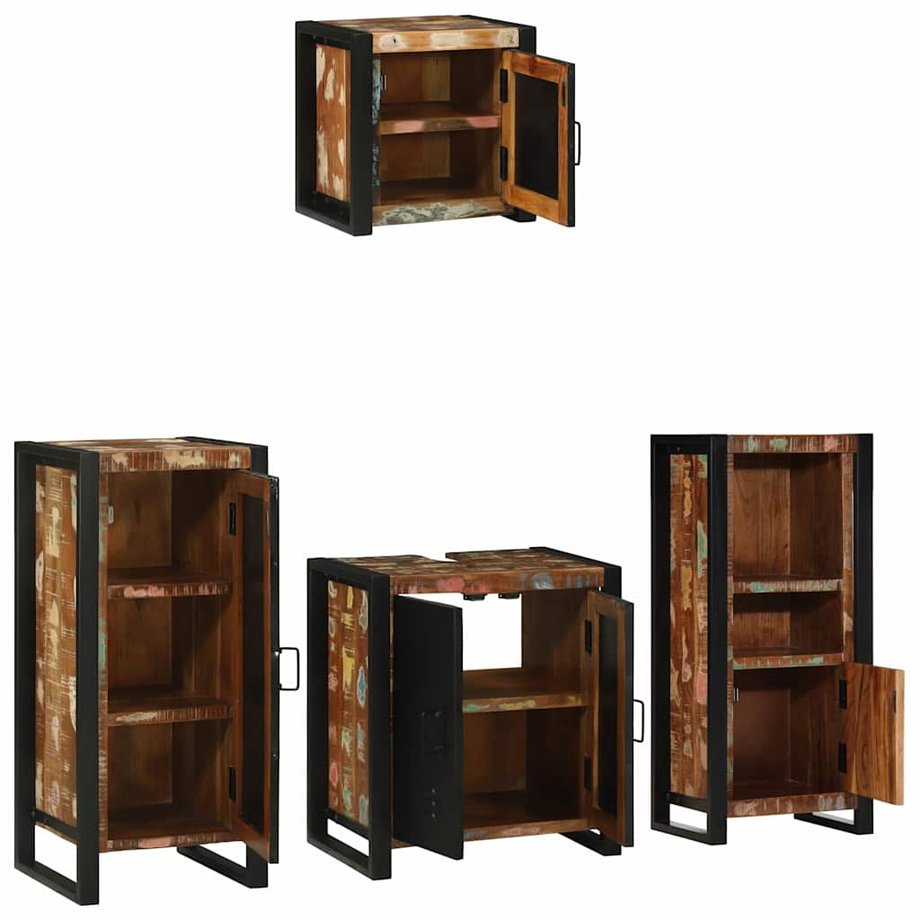 Bathroom Furniture Set 4 pcs Multicolour Solid Reclaimed Wood