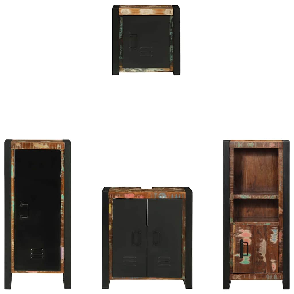 Bathroom Furniture Set 4 pcs Multicolour Solid Reclaimed Wood