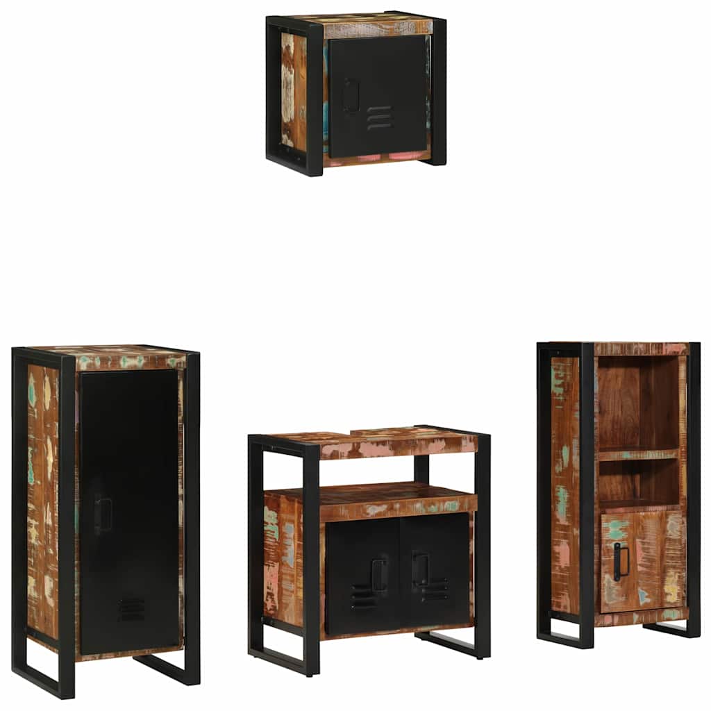 Bathroom Furniture Set 4 pcs Multicolour Solid Reclaimed Wood