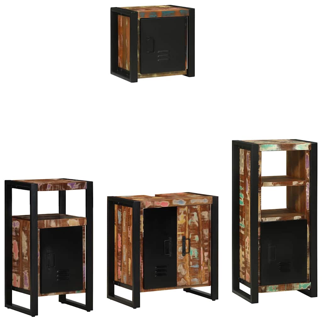 Bathroom Furniture Set 4 pcs Multicolour Solid Reclaimed Wood