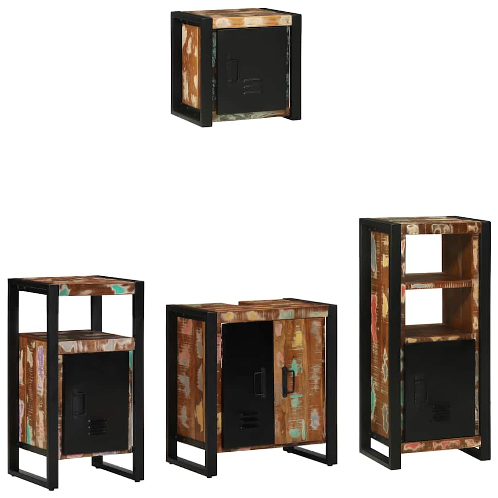 Bathroom Furniture Set 4 pcs Multicolour Solid Reclaimed Wood