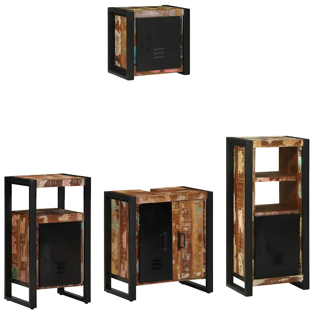 Bathroom Furniture Set 4 pcs Multicolour Solid Reclaimed Wood