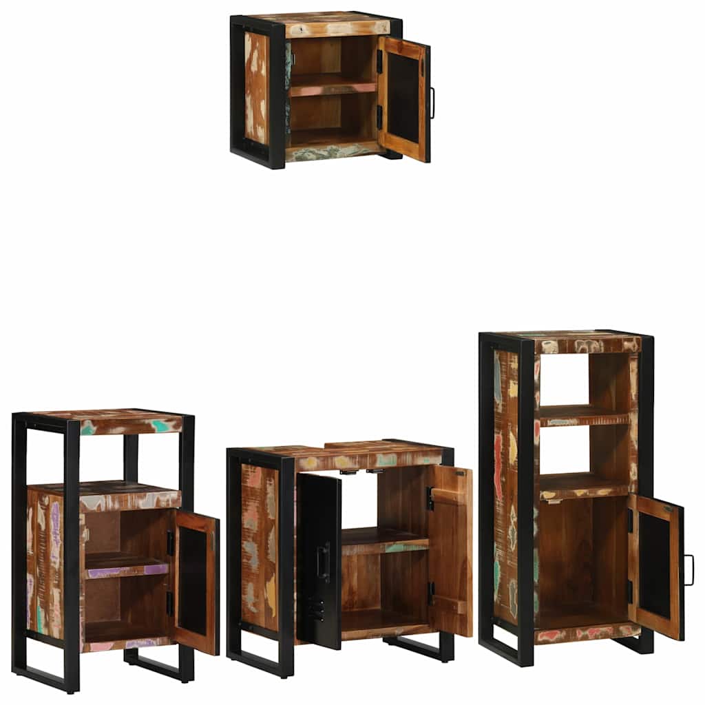 Bathroom Furniture Set 4 pcs Multicolour Solid Reclaimed Wood