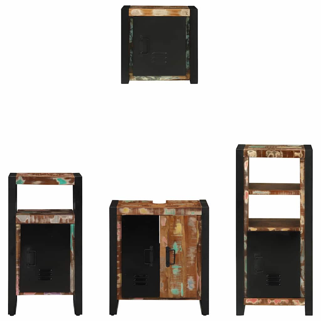 Bathroom Furniture Set 4 pcs Multicolour Solid Reclaimed Wood