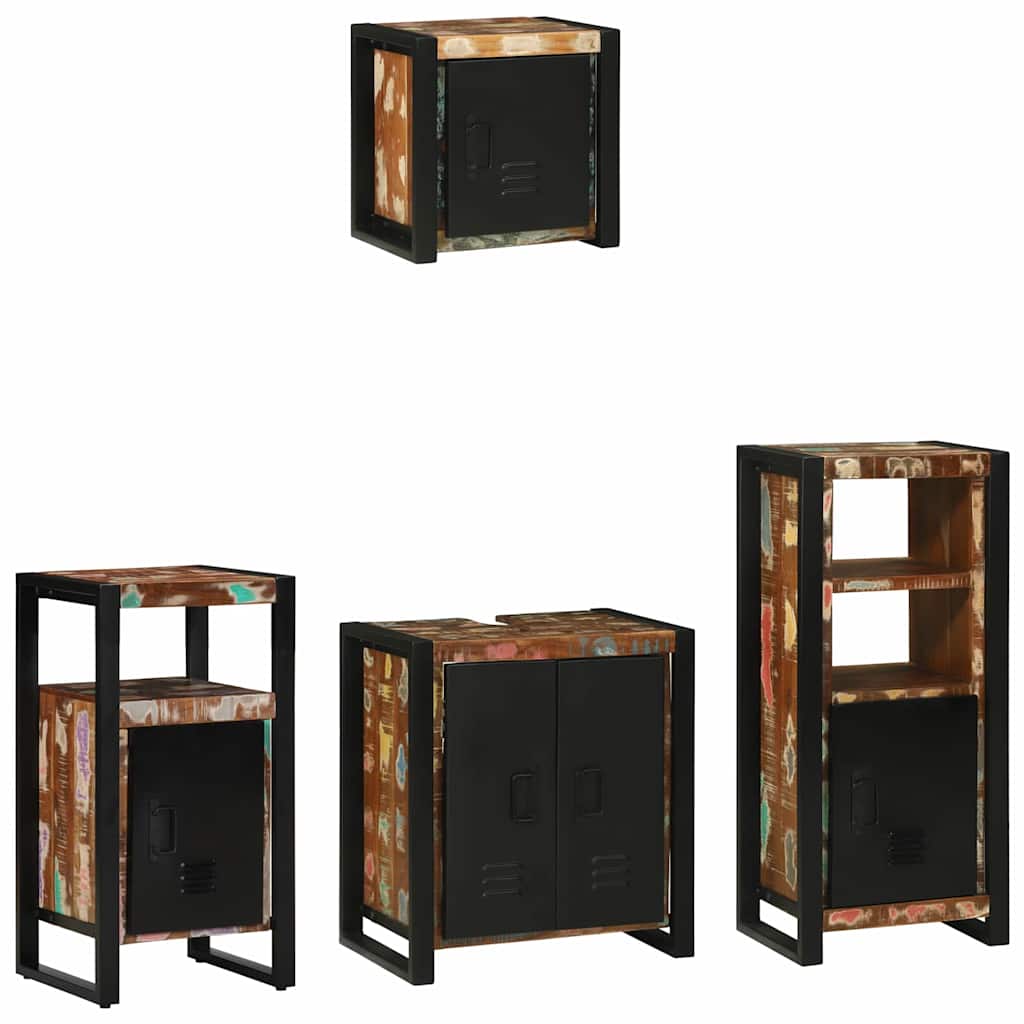 Bathroom Furniture Set 4 pcs Multicolour Solid Reclaimed Wood