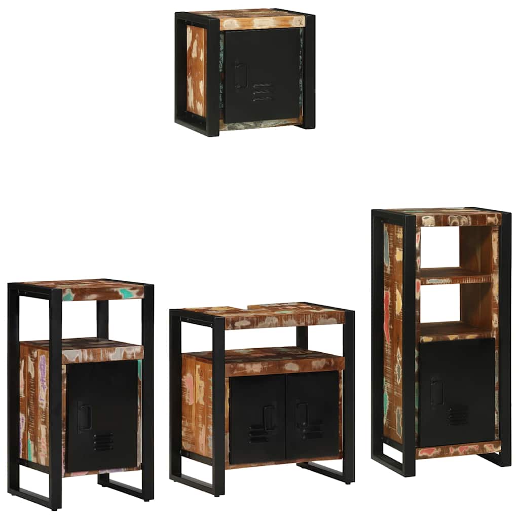 Bathroom Furniture Set 4 pcs Multicolour Solid Reclaimed Wood