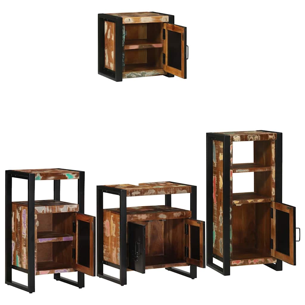 Bathroom Furniture Set 4 pcs Multicolour Solid Reclaimed Wood