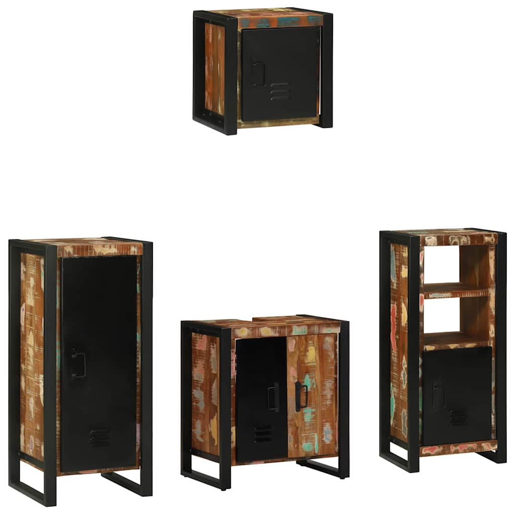 Bathroom Furniture Set 4 pcs Multicolour Solid Reclaimed Wood