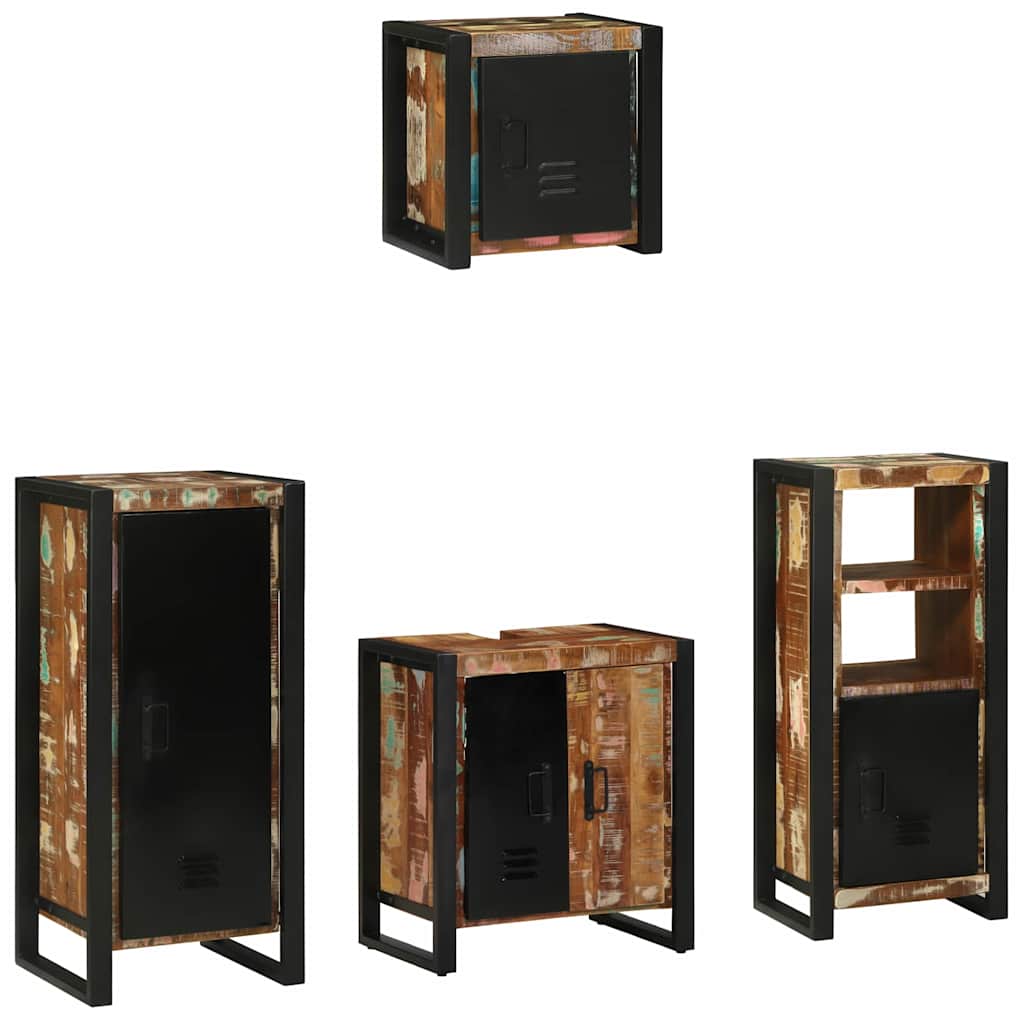 Bathroom Furniture Set 4 pcs Multicolour Solid Reclaimed Wood
