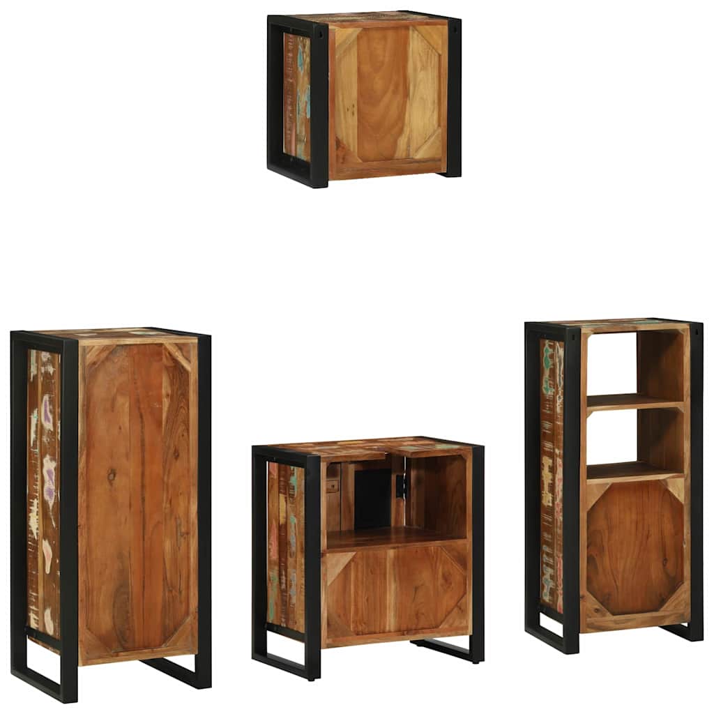 Bathroom Furniture Set 4 pcs Multicolour Solid Reclaimed Wood