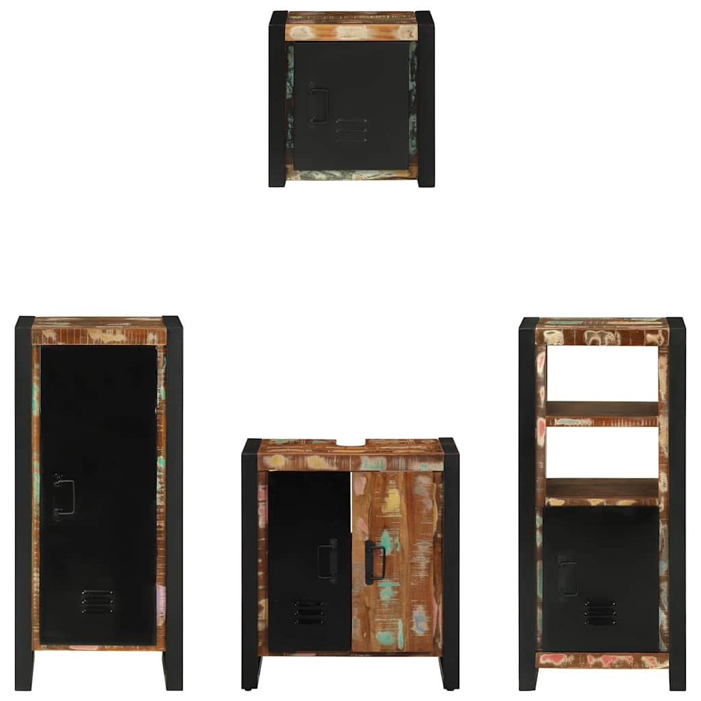 Bathroom Furniture Set 4 pcs Multicolour Solid Reclaimed Wood
