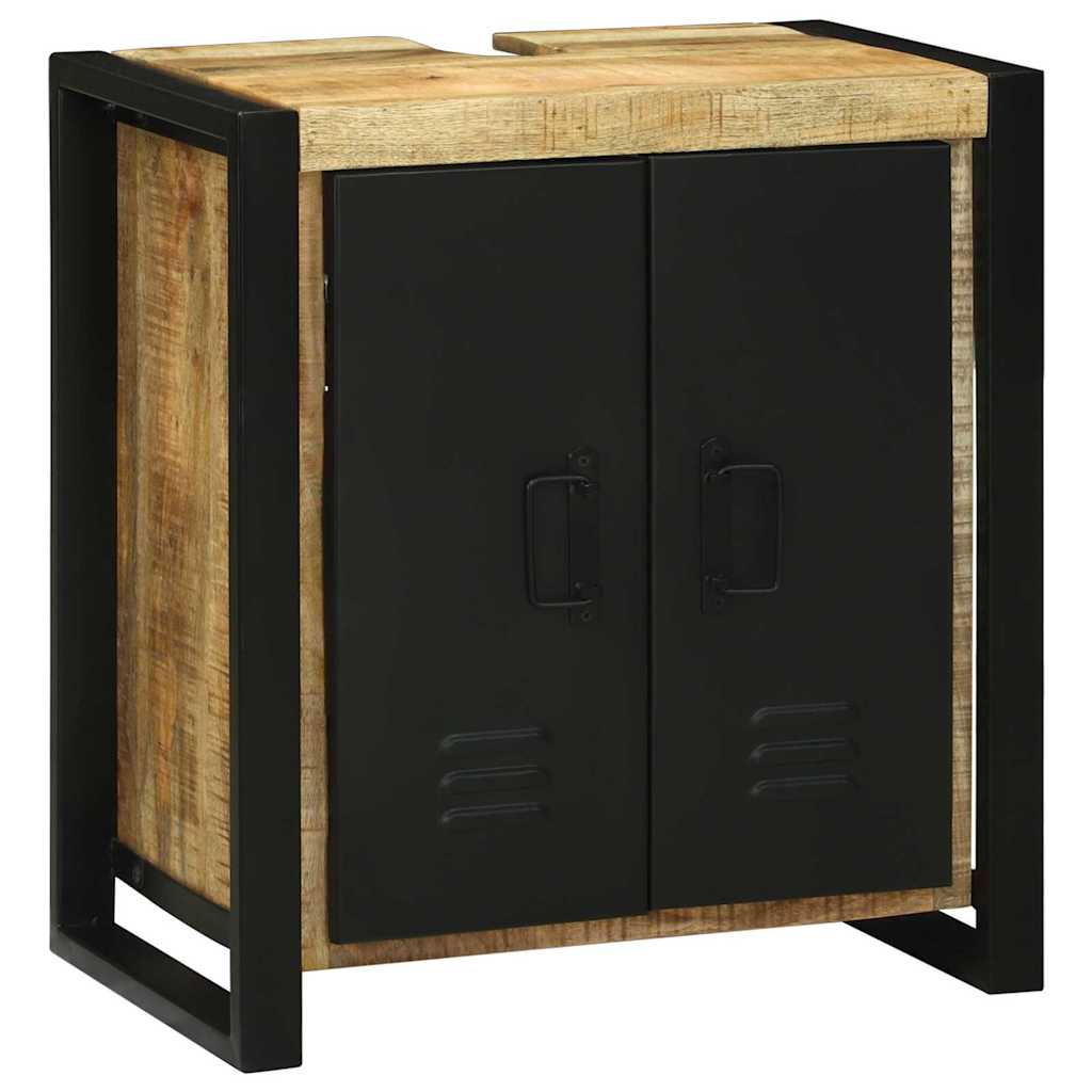 Bathroom Furniture Set with Shelf 4 pcs Brown Solid Mango Wood