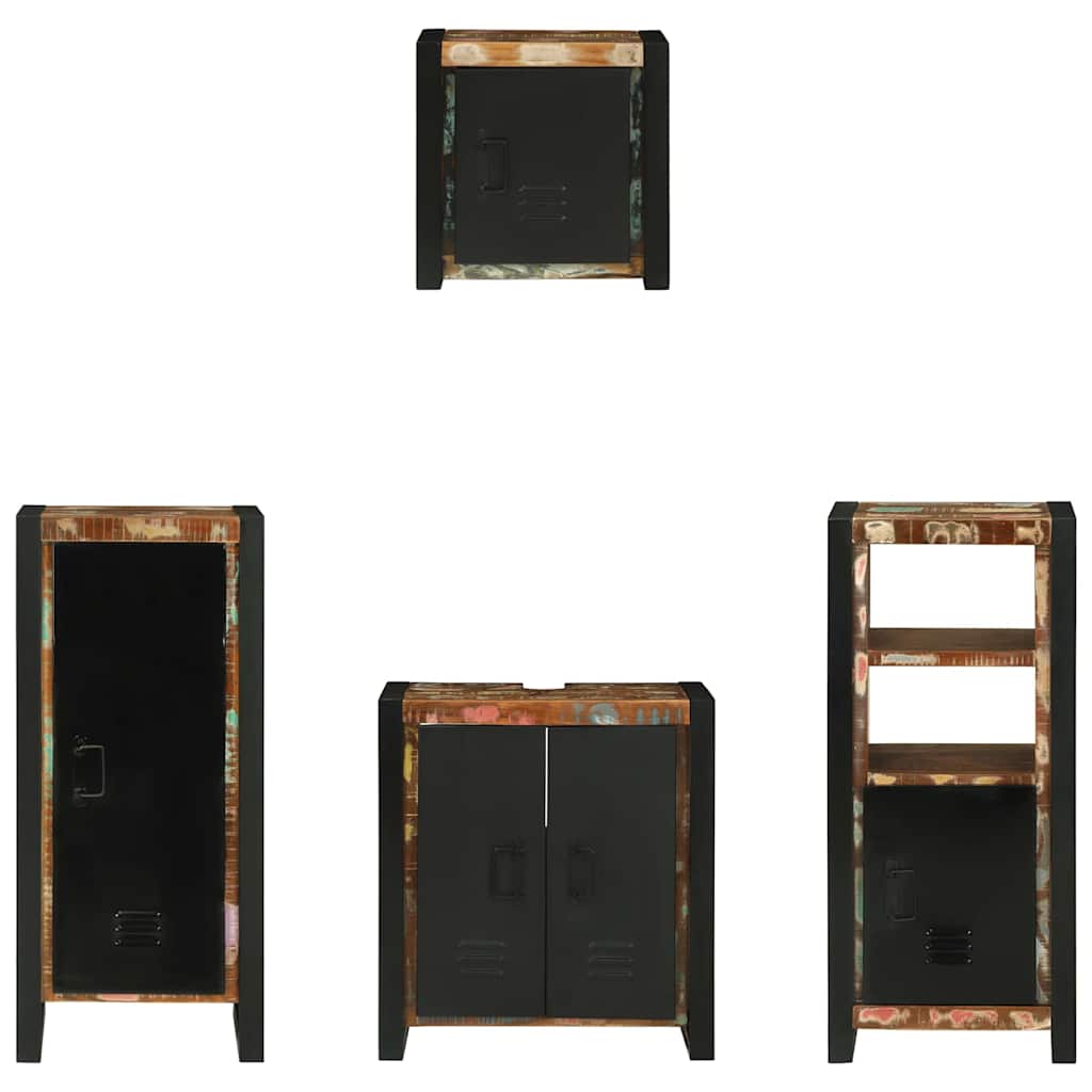 Bathroom Furniture Set 4 pcs Multicolour Solid Reclaimed Wood