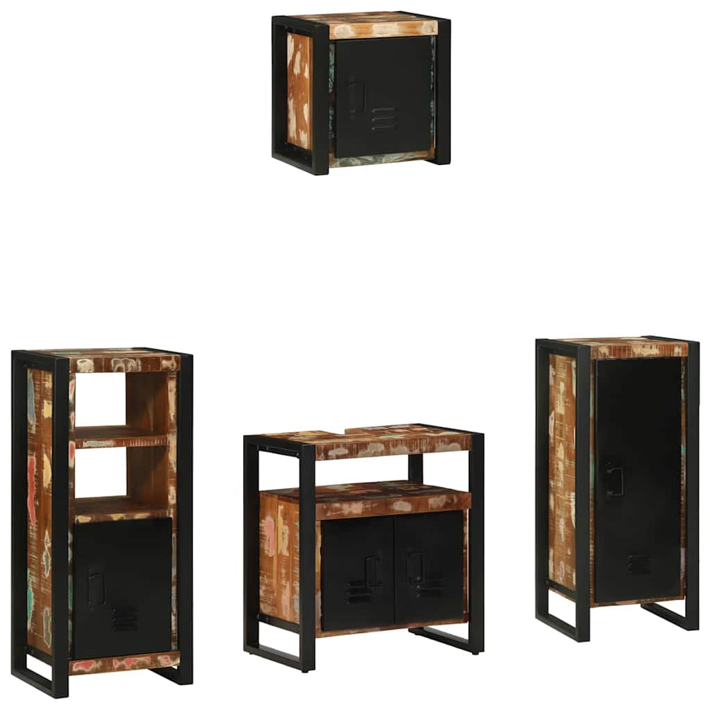 Bathroom Furniture Set 4 pcs Multicolour Solid Reclaimed Wood
