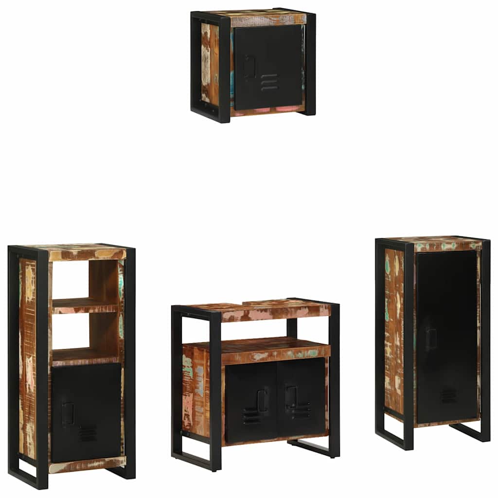 Bathroom Furniture Set 4 pcs Multicolour Solid Reclaimed Wood