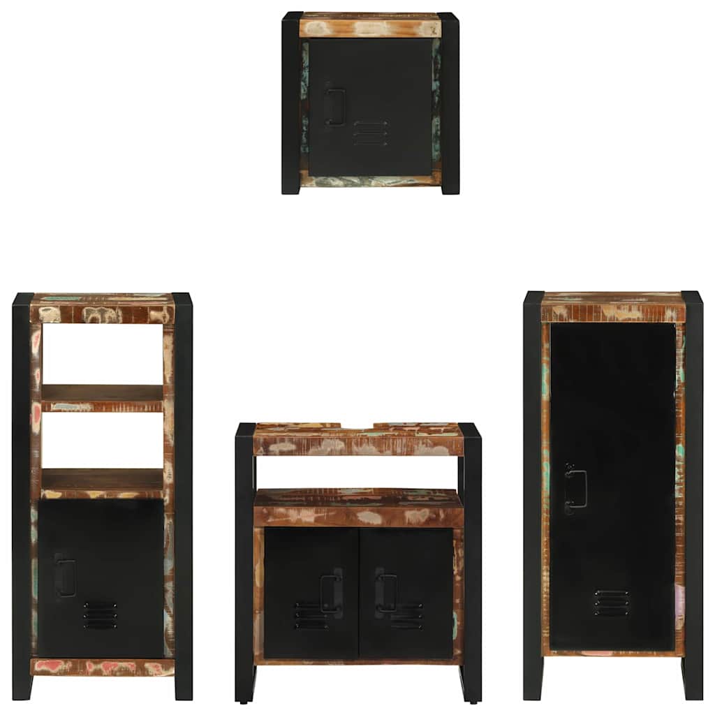 Bathroom Furniture Set 4 pcs Multicolour Solid Reclaimed Wood