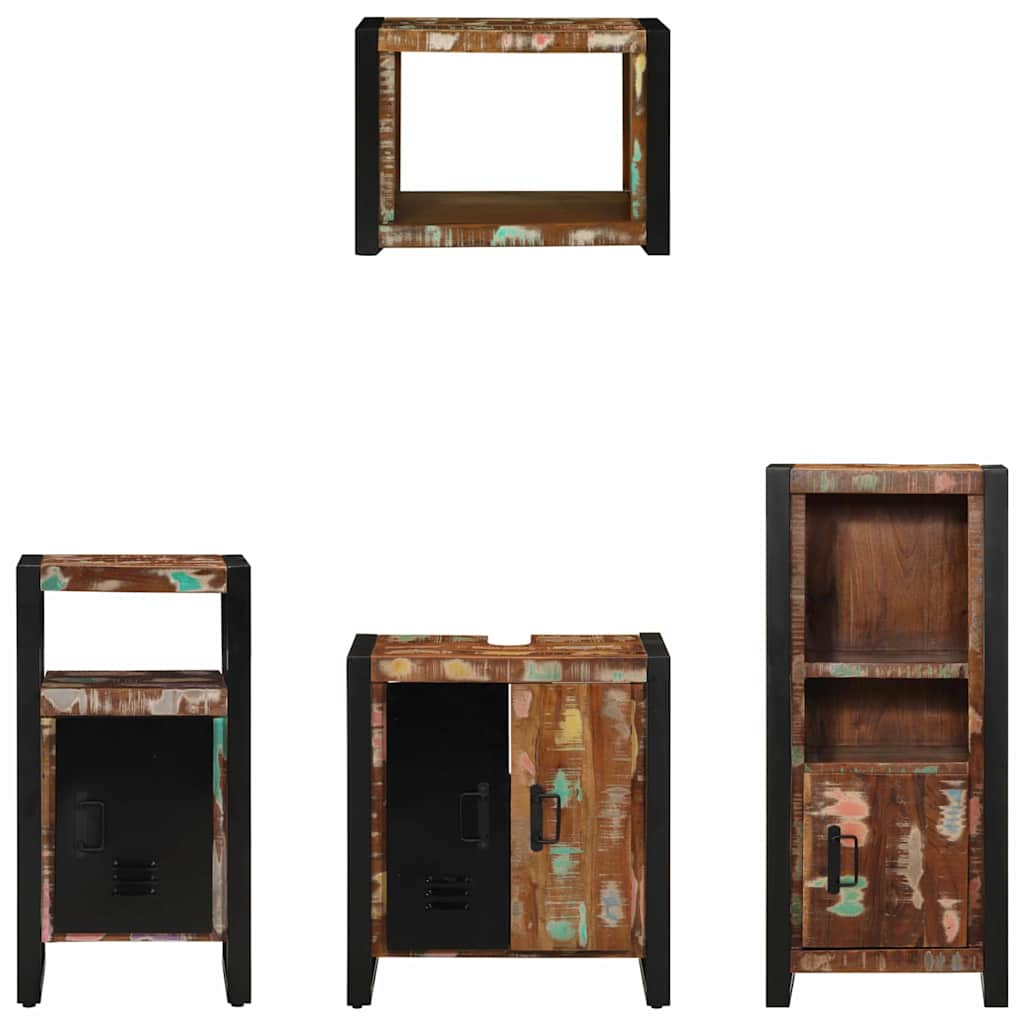 Bathroom Furniture Set 4 pcs Multicolour Solid Reclaimed Wood