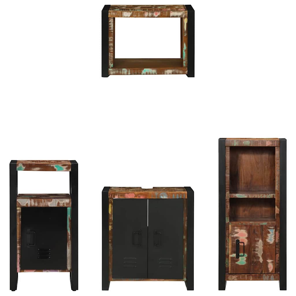 Bathroom Furniture Set 4 pcs Multicolour Solid Reclaimed Wood