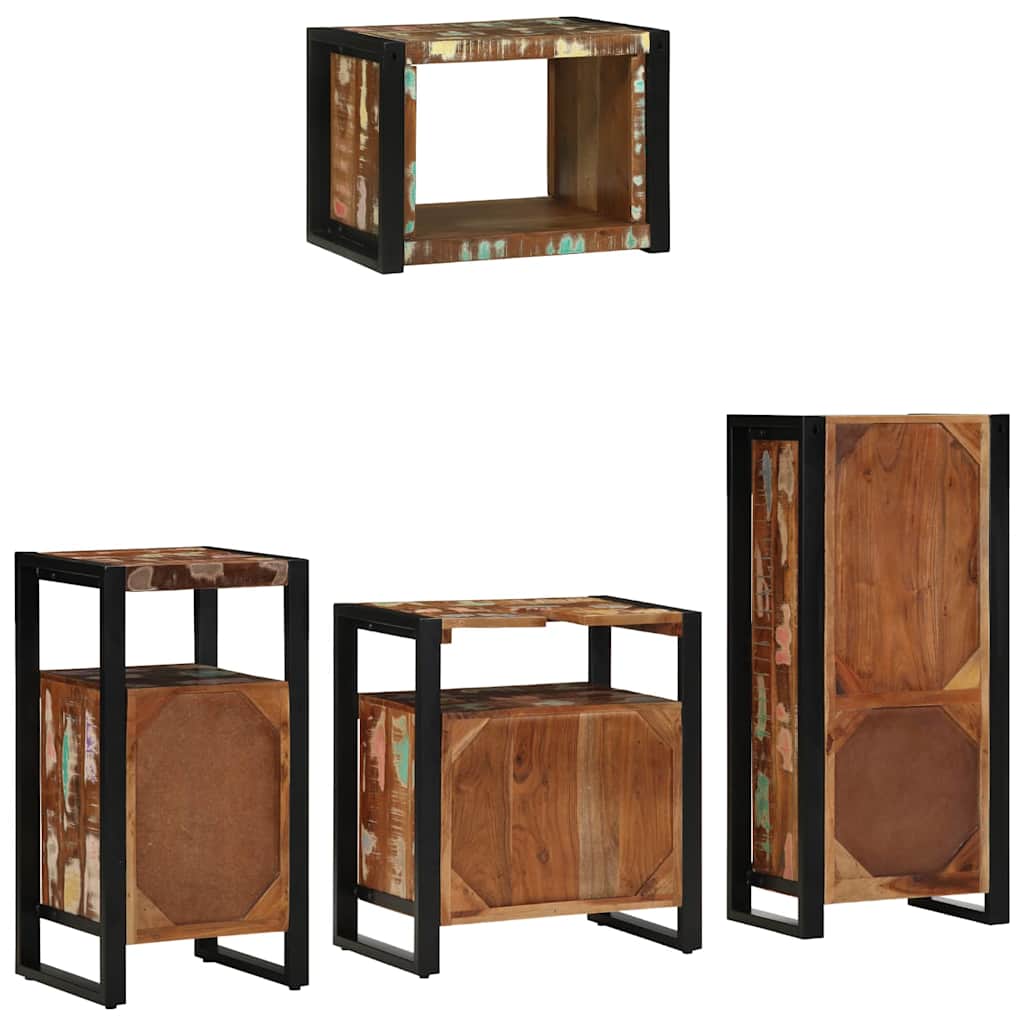 Bathroom Furniture Set 4 pcs Multicolour Solid Reclaimed Wood