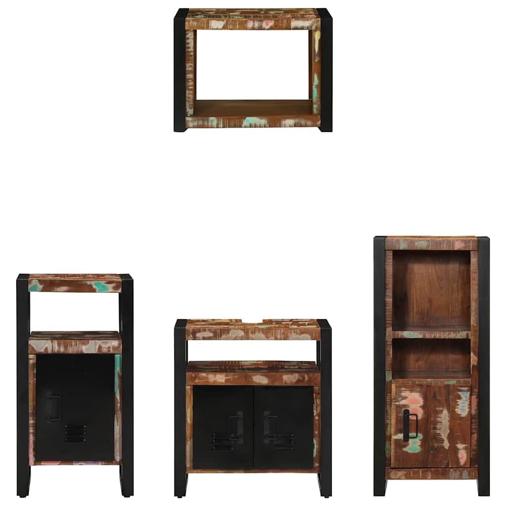 Bathroom Furniture Set 4 pcs Multicolour Solid Reclaimed Wood