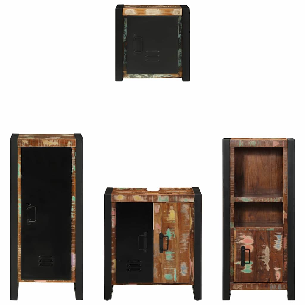 Bathroom Furniture Set 4 pcs Multicolour Solid Reclaimed Wood