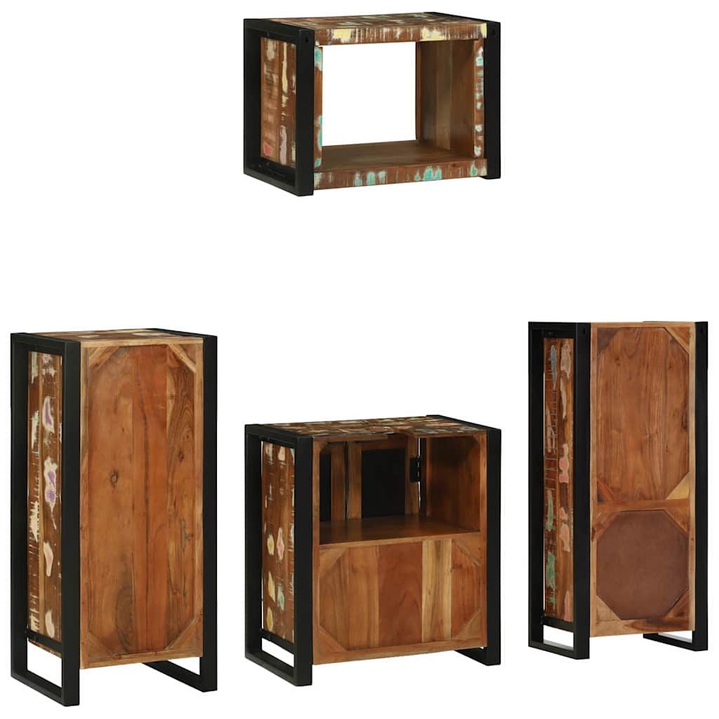 Bathroom Furniture Set 4 pcs Multicolour Solid Reclaimed Wood