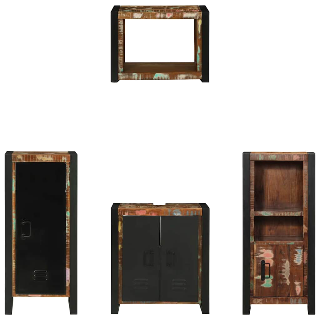 Bathroom Furniture Set 4 pcs Multicolour Solid Reclaimed Wood
