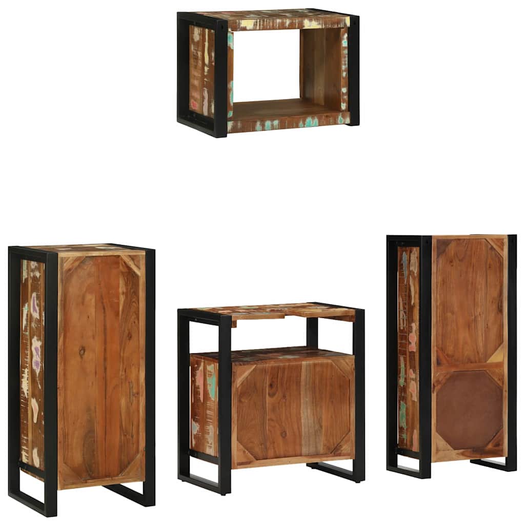 Bathroom Furniture Set 4 pcs Multicolour Solid Reclaimed Wood