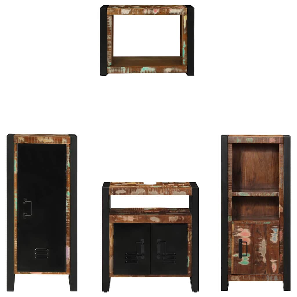 Bathroom Furniture Set 4 pcs Multicolour Solid Reclaimed Wood