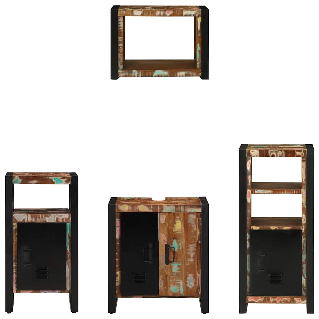 Bathroom Furniture Set 4 pcs Multicolour Solid Reclaimed Wood