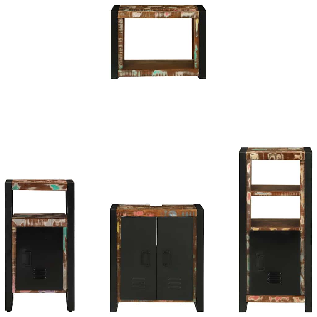 Bathroom Furniture Set 4 pcs Multicolour Solid Reclaimed Wood