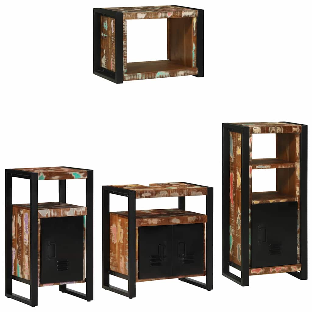 Bathroom Furniture Set 4 pcs Multicolour Solid Reclaimed Wood