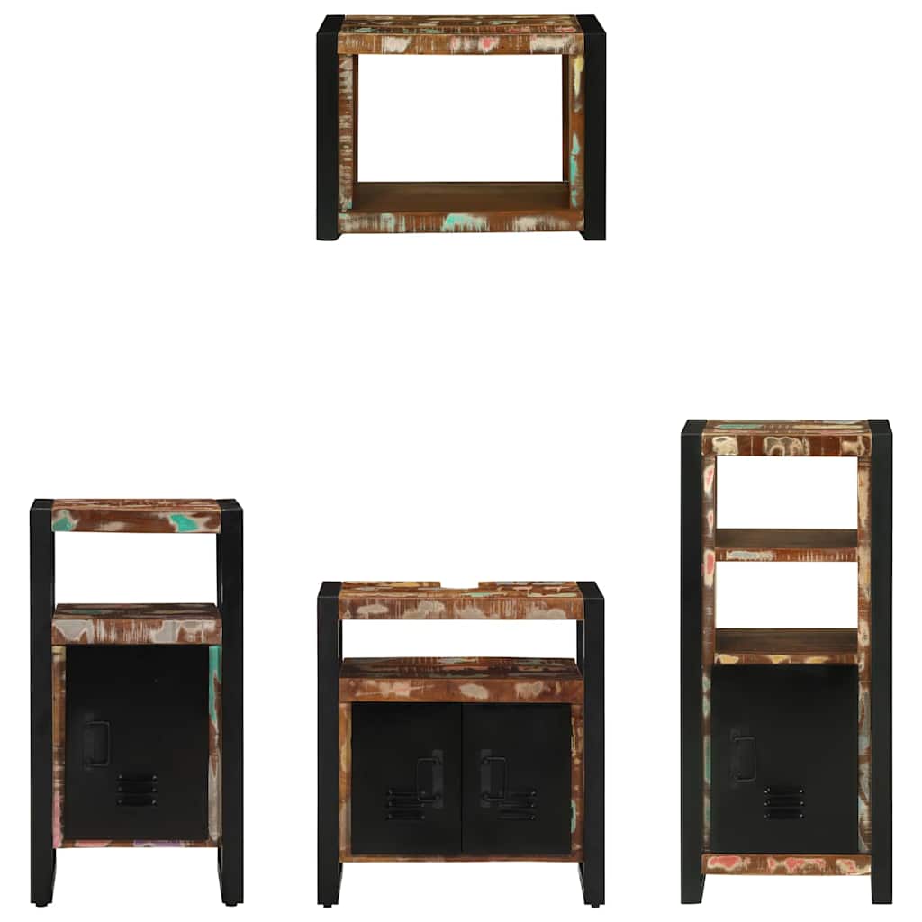 Bathroom Furniture Set 4 pcs Multicolour Solid Reclaimed Wood