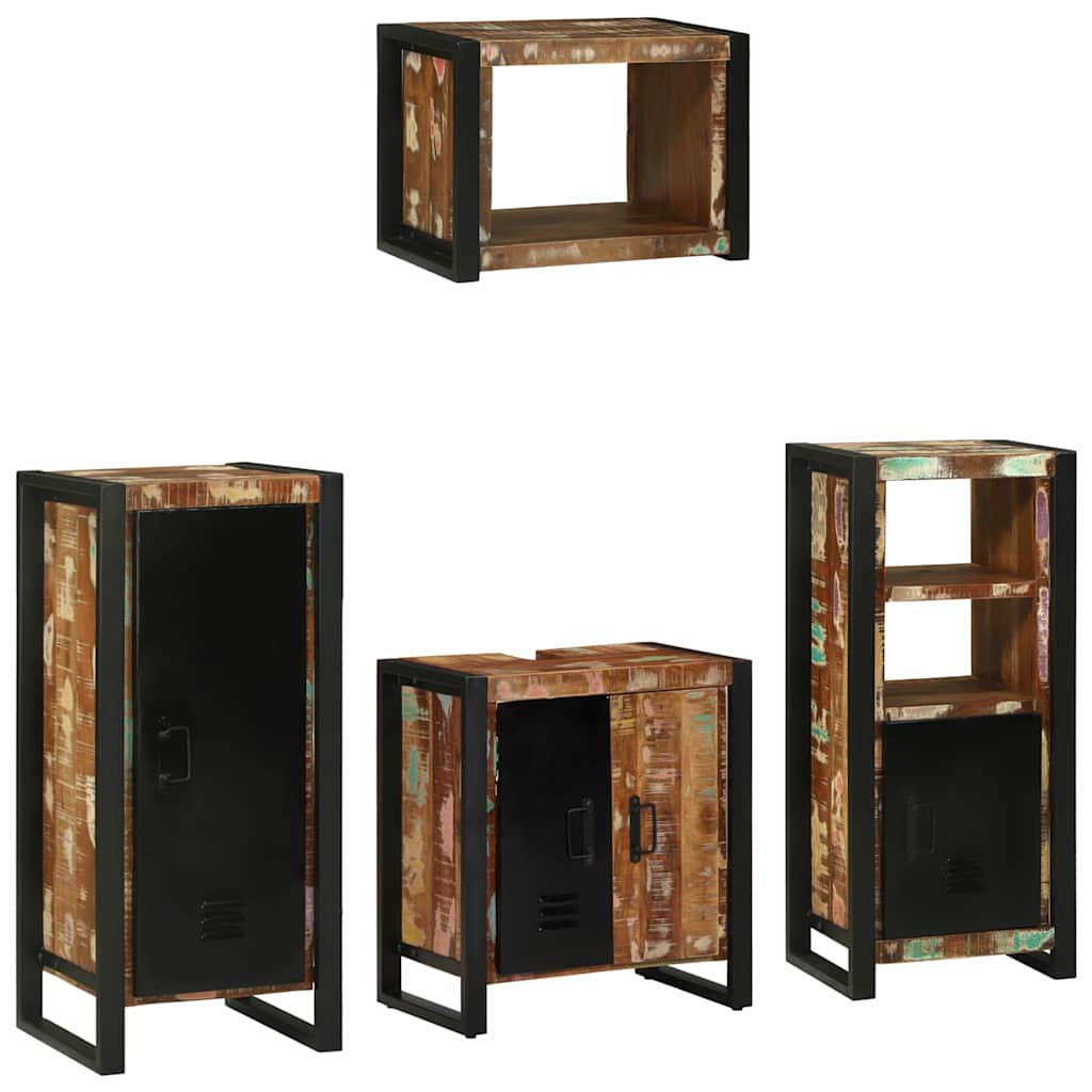 Bathroom Furniture Set 4 pcs Multicolour Solid Reclaimed Wood