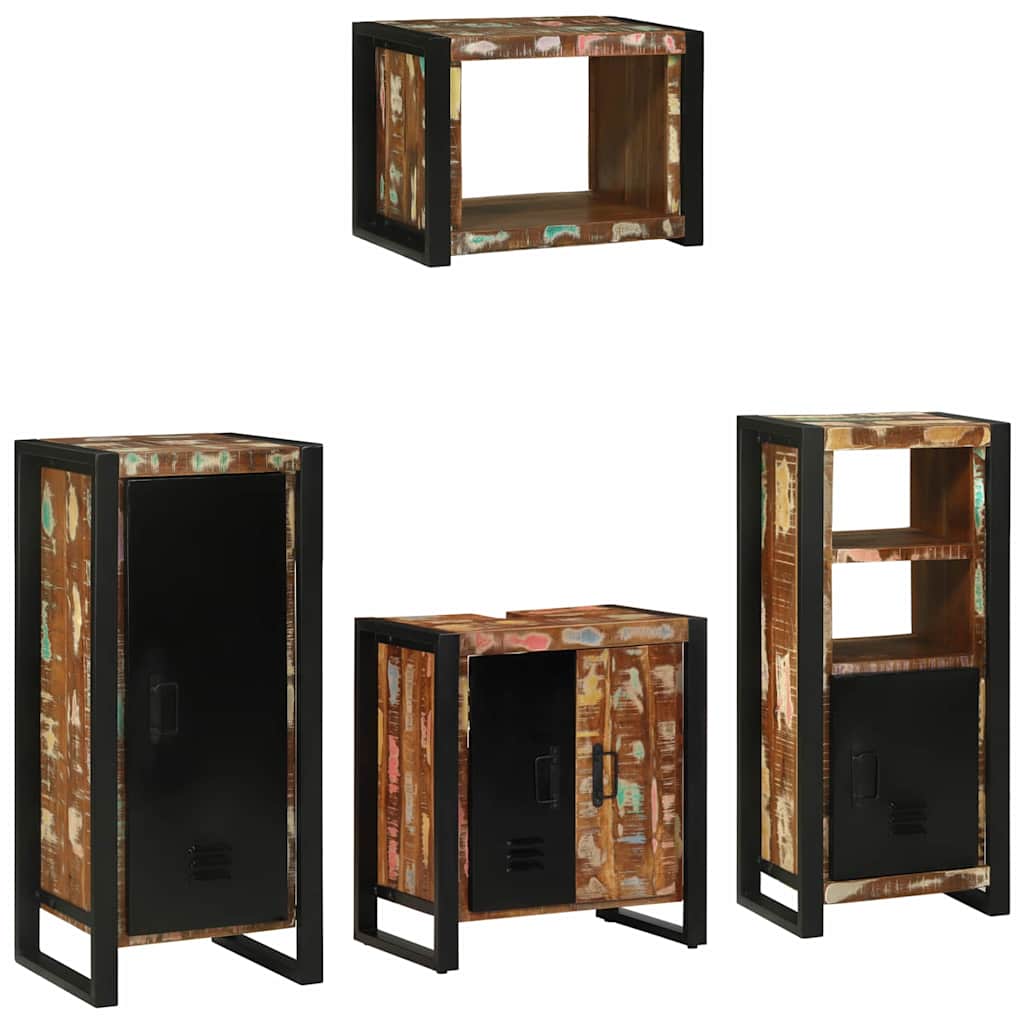 Bathroom Furniture Set 4 pcs Multicolour Solid Reclaimed Wood
